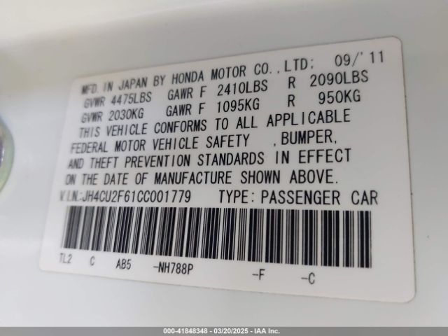 2012 ACURA TSX JH4CU2F61CC001779 Photo 8