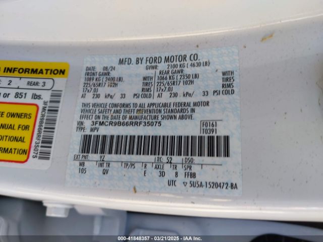 3FMCR9B66RRF35075 Ford Bronco Sport Big Bend