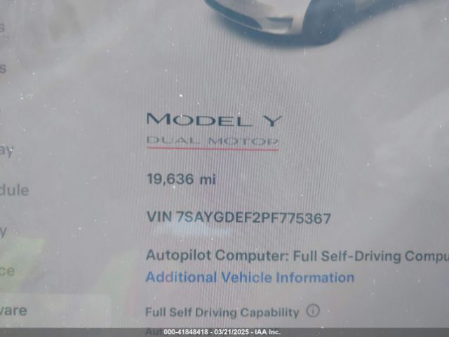 2023 TESLA MODEL Y 7SAYGDEF2PF775367 Photo 6