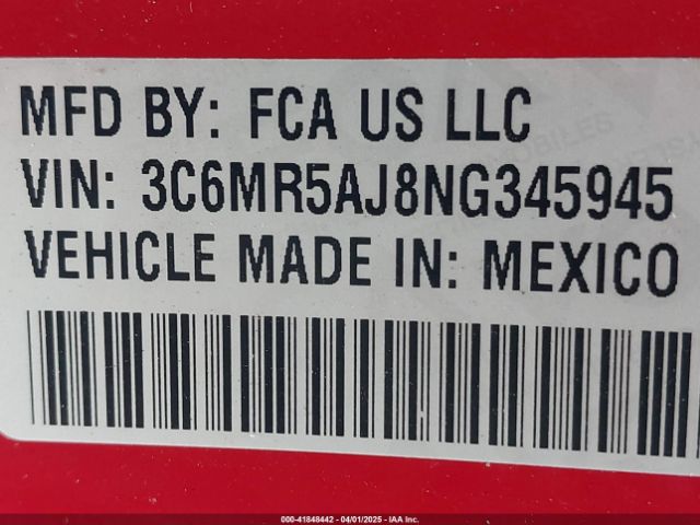 3C6MR5AJ8NG345945 RAM 2500 Tradesman  4x4 8' Box