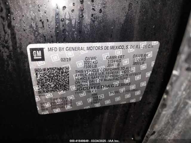 3GCUYEED9KG133843 Chevrolet Silverado 1500 Rst