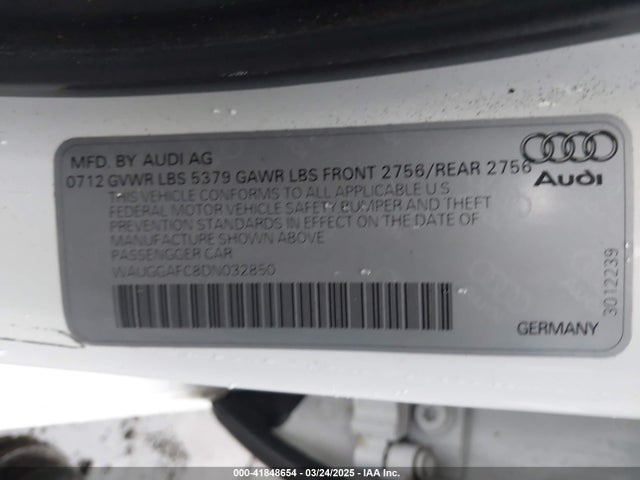 2013 AUDI A6 WAUGGAFC8DN032850 Photo 8