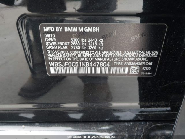 WBSJF0C51KB447804 BMW M5 Competition