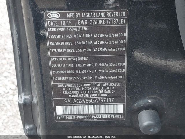SALAG2V65GA797187 Land Rover LR4