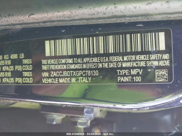 ZACCJBDTXGPC78130 Jeep Renegade Limited