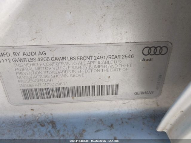 2013 AUDI A4 WAUBFAFL1DN029611 Photo 8
