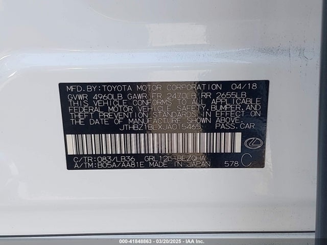 JTHBZ1BLXJA015465 Lexus Gs 350 F Sport
