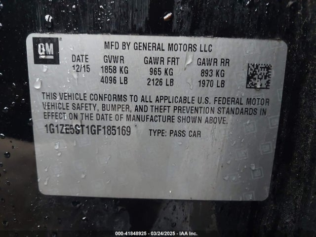 1G1ZE5ST1GF185169 Chevrolet MALIBU 1LT