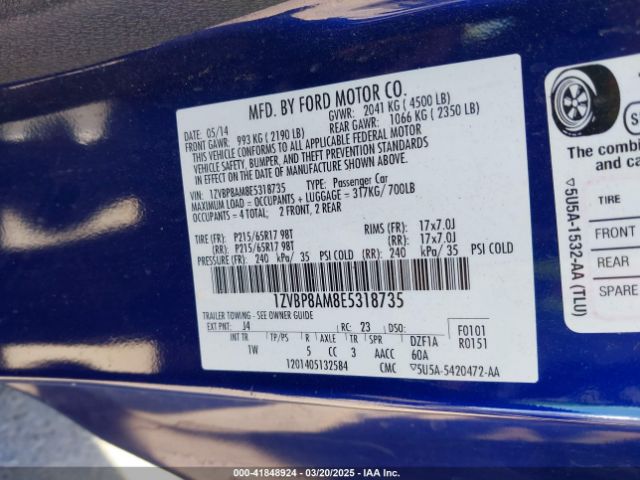 1ZVBP8AM8E5318735 Ford Mustang V6