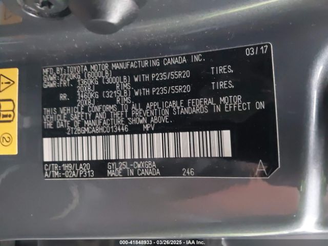 2T2BGMCA8HC013446 Lexus RX 450H