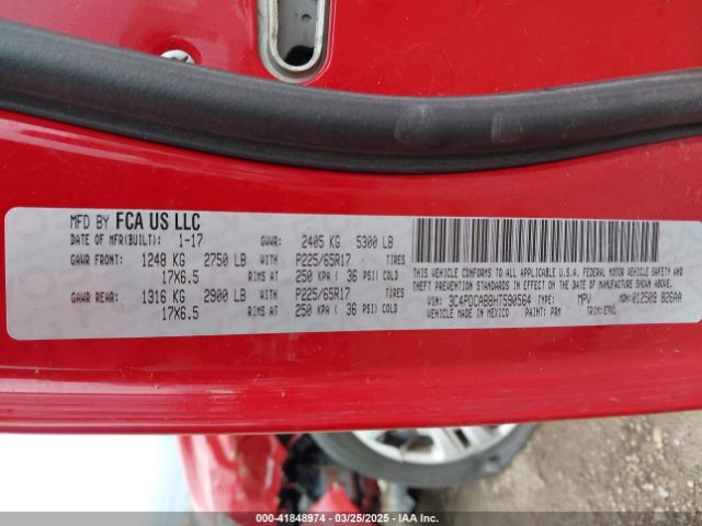 3C4PDCAB8HT590564 Dodge JOURNEY SE