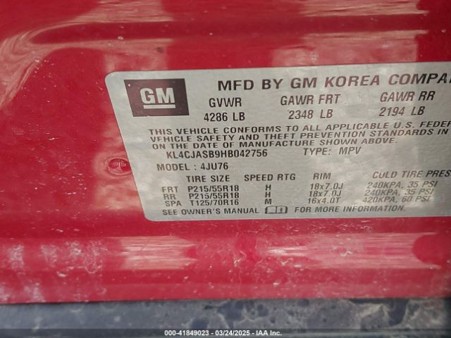 KL4CJASB9HB042756 Buick Encore Preferred