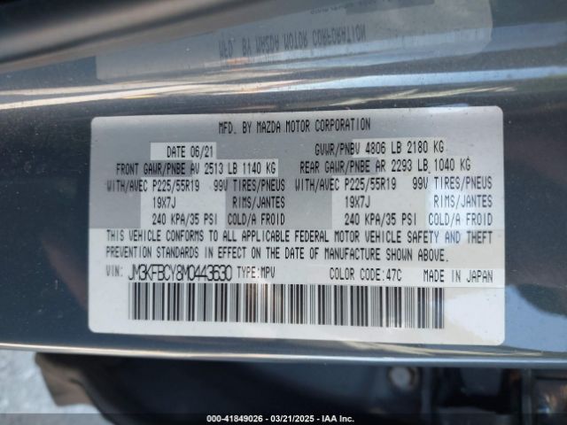 JM3KFBCY8M0443630 Mazda Cx-5 Carbon Edition Turbo