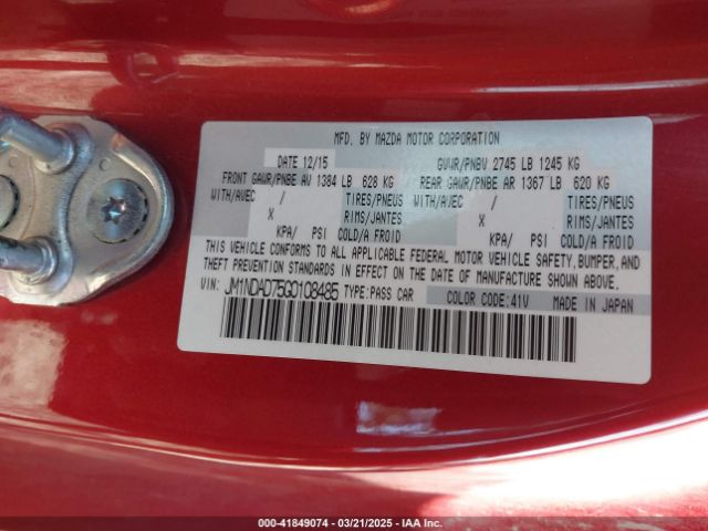 JM1NDAD75G0108485 Mazda Mx-5 Miata Grand Touring
