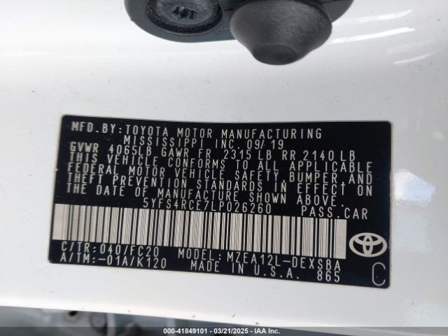 5YFS4RCE7LP026260 Toyota m20-fks