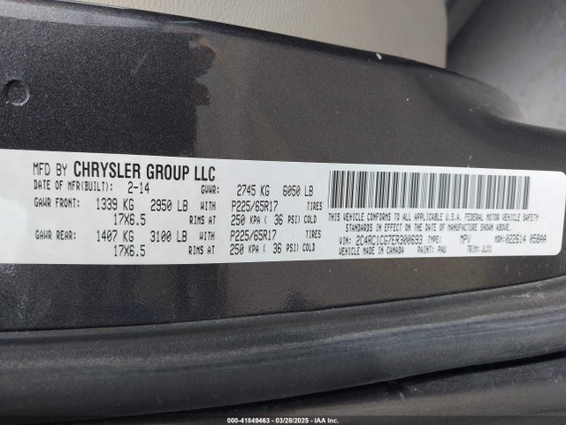 2C4RC1CG7ER300693 Chrysler Town & Country Touring-l 30th Anniversary