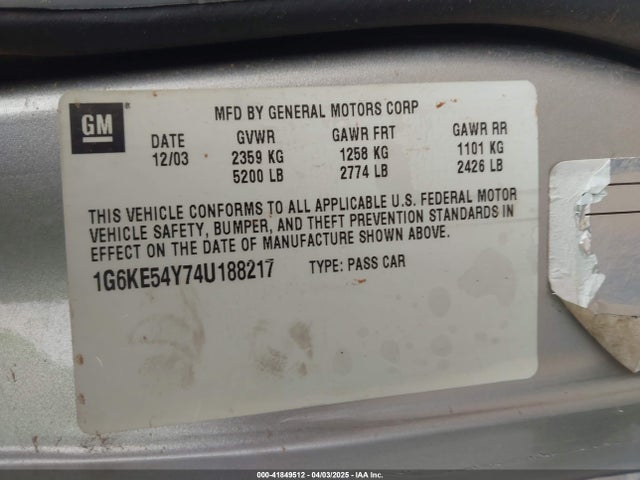 2004 CADILLAC DEVILLE 1G6KE54Y74U188217 Photo 8
