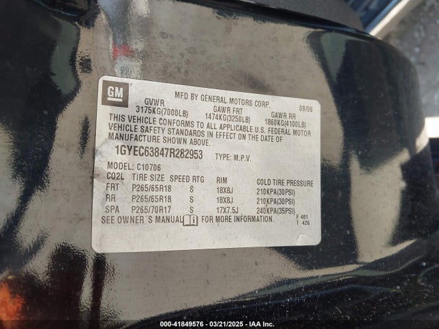 2007 CADILLAC ESCALADE 1GYEC63847R282953 Photo 8