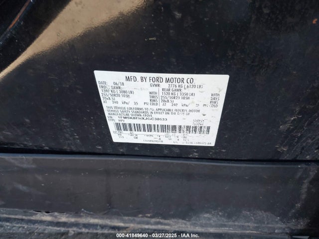 1FM5K8FHXJGC30533 Ford Explorer Limited