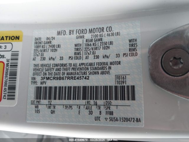 3FMCR9B67RRE45742 Ford Bronco Sport Big Bend