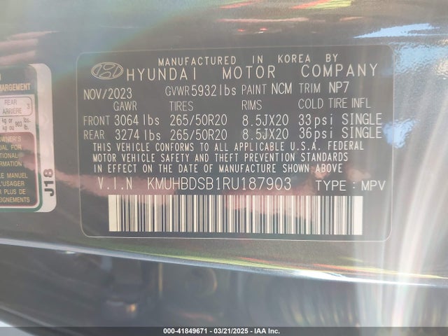 Genesis t-gdi theta iii 2024 KMUHBDSB1RU187903 Image 9