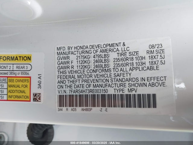7FARS4H73RE003150 Honda Cr-v Ex-l Awd