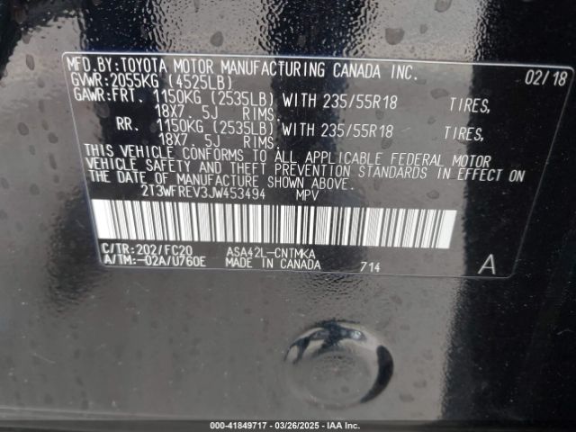 2T3WFREV3JW453494 Toyota Rav4 Adventure