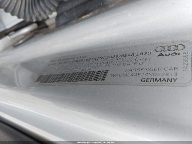 2004 AUDI A8 L WAUML44E14N022813 Photo 8