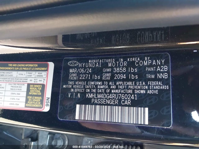 KMHLM4DG4RU760241 Hyundai ELANTRA SEL