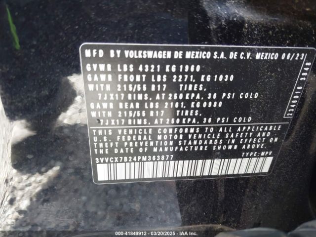 3VVCX7B24PM363877 Volkswagen Taos 1.5t S