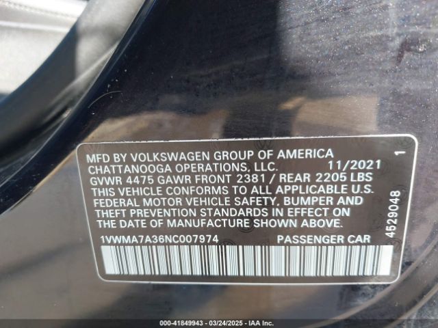 1VWMA7A36NC007974 Volkswagen Passat 2.0t R-line
