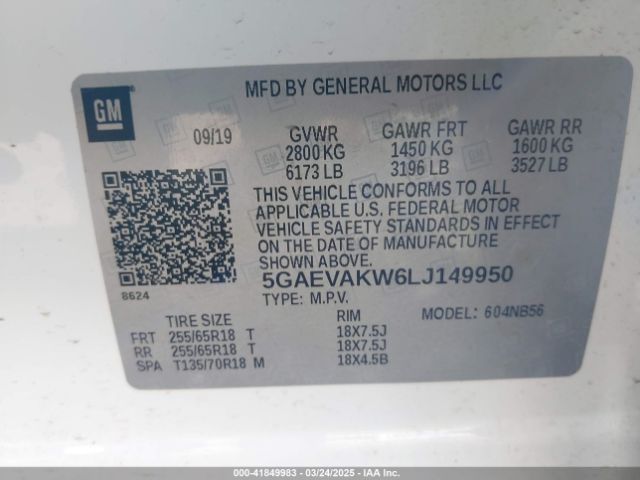 2020 BUICK ENCLAVE 5GAEVAKW6LJ149950 Photo 8