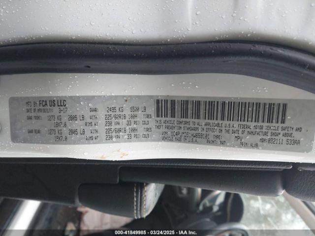 1C4PJMDS1HW659101 Jeep Cherokee Limited 4x4