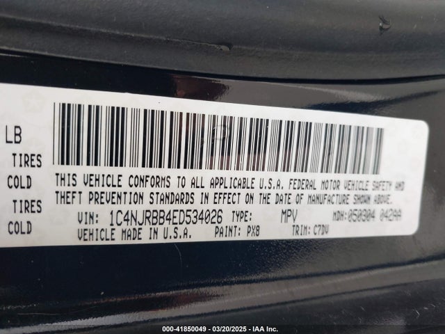 1C4NJRBB4ED534026 Jeep Patriot Sport