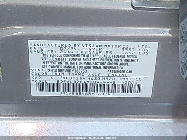 3N1AB8BV8RY383763 Nissan Sentra S Xtronic Cvt