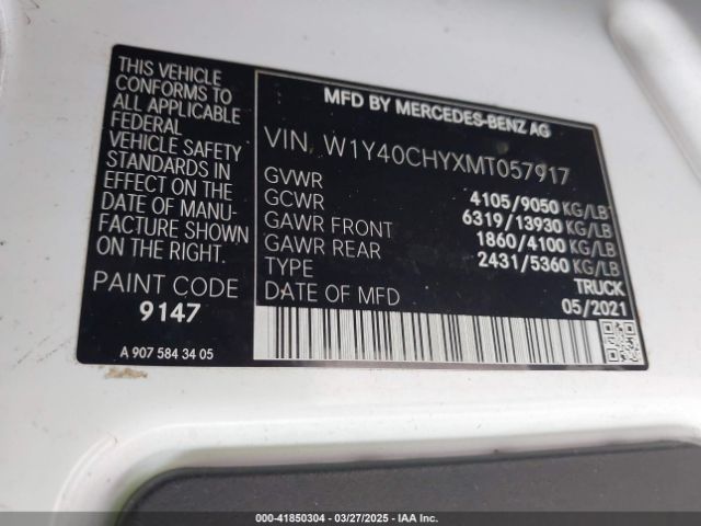W1Y40CHYXMT057917 Mercedes-Benz Sprinter 2500 High Roof I4