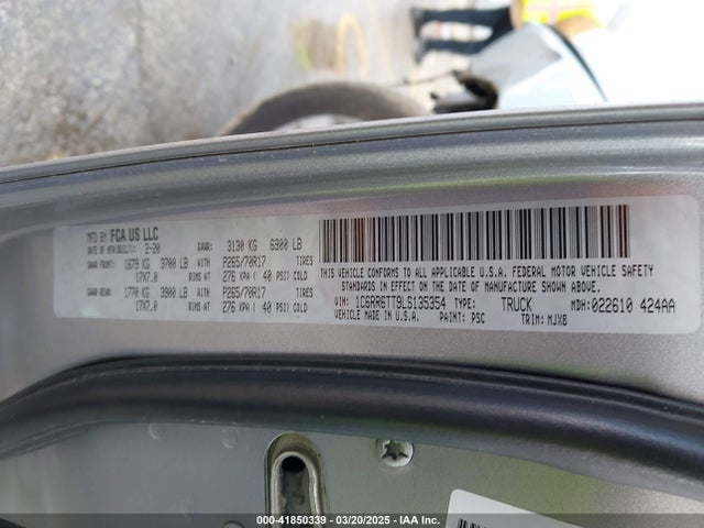 RAM 1500 2020 1C6RR6TT9LS135354 Image 9