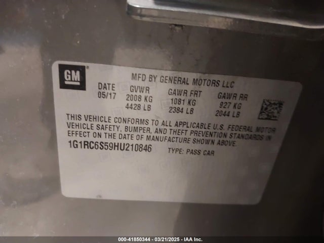 1G1RC6S59HU210846 Chevrolet VOLT LT