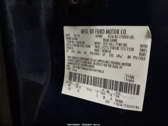 Ford F-350 Xl 2016 1FTBF3B62GED47952 Image 9