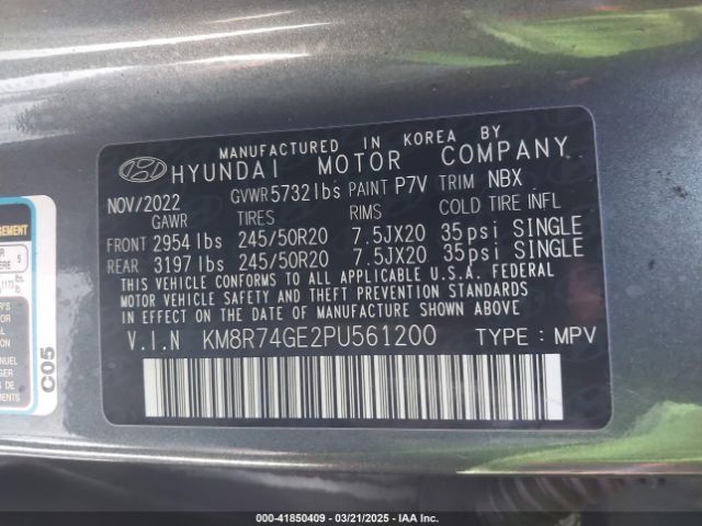 KM8R74GE2PU561200 Hyundai Palisade Calligraphy