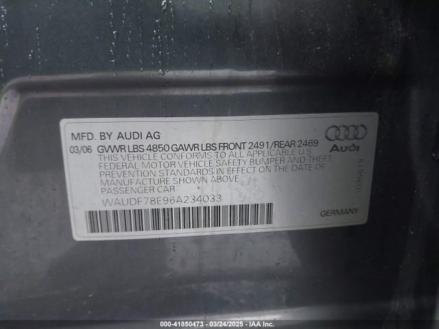 2006 AUDI A4 WAUDF78E96A234033 Photo 8