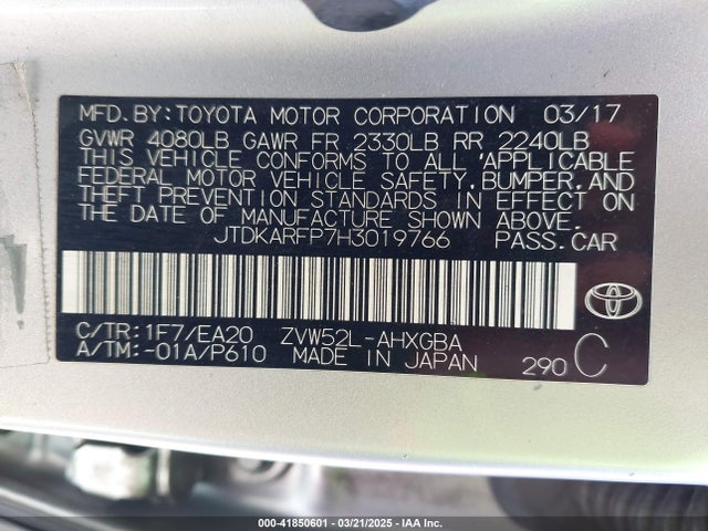 Toyota Prius Prime Premium 2017 JTDKARFP7H3019766 Image 9