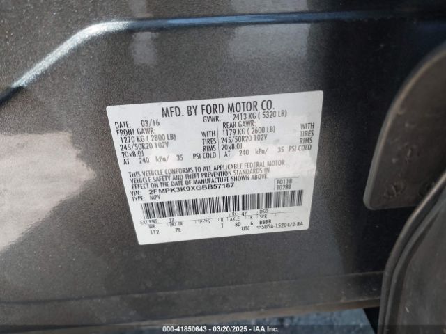 2FMPK3K9XGBB57187 Ford Edge Titanium