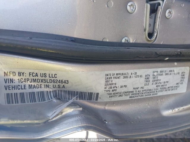 Jeep Cherokee Limited 4x4 2020 1C4PJMDX5LD624643 Image 9