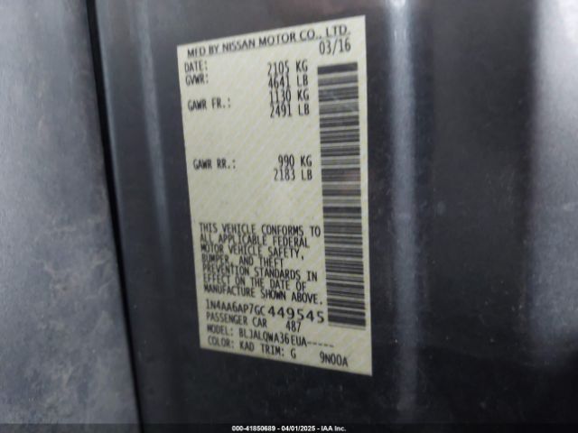 2016 NISSAN MAXIMA 1N4AA6AP7GC449545 Photo 8