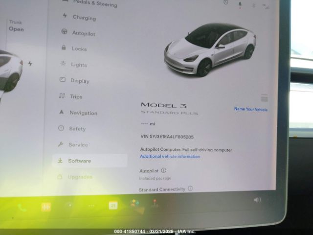 5YJ3E1EA4LF805205 Tesla Model 3 Standard Range Plus Rear-wheel Drive/standard Range Rear-wheel Drive