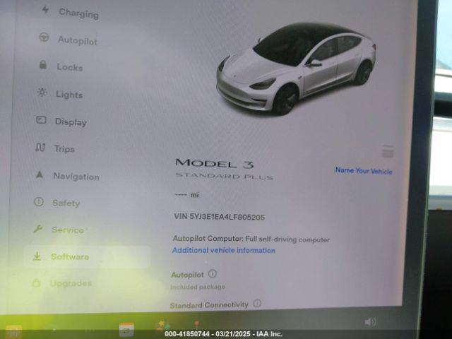 5YJ3E1EA4LF805205 Tesla Model 3 Standard Range Plus Rear-wheel Drive/standard Range Rear-wheel Drive