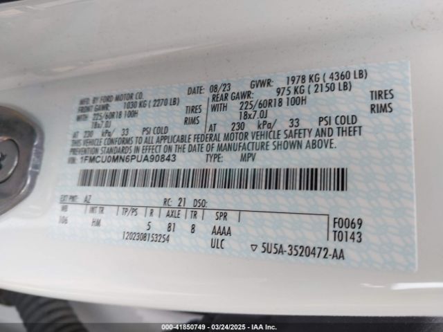 2023 FORD ESCAPE 1FMCU0MN6PUA90843 Photo 8