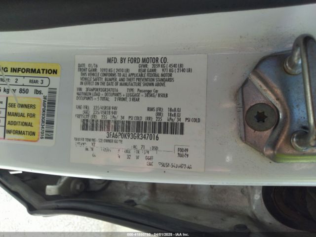 3FA6P0K93GR347016 Ford Fusion Titanium