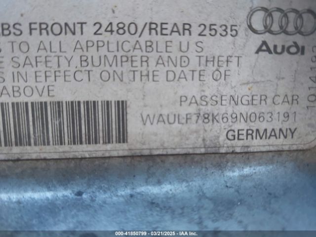 2009 AUDI A4 WAULF78K69N063191 Photo 8